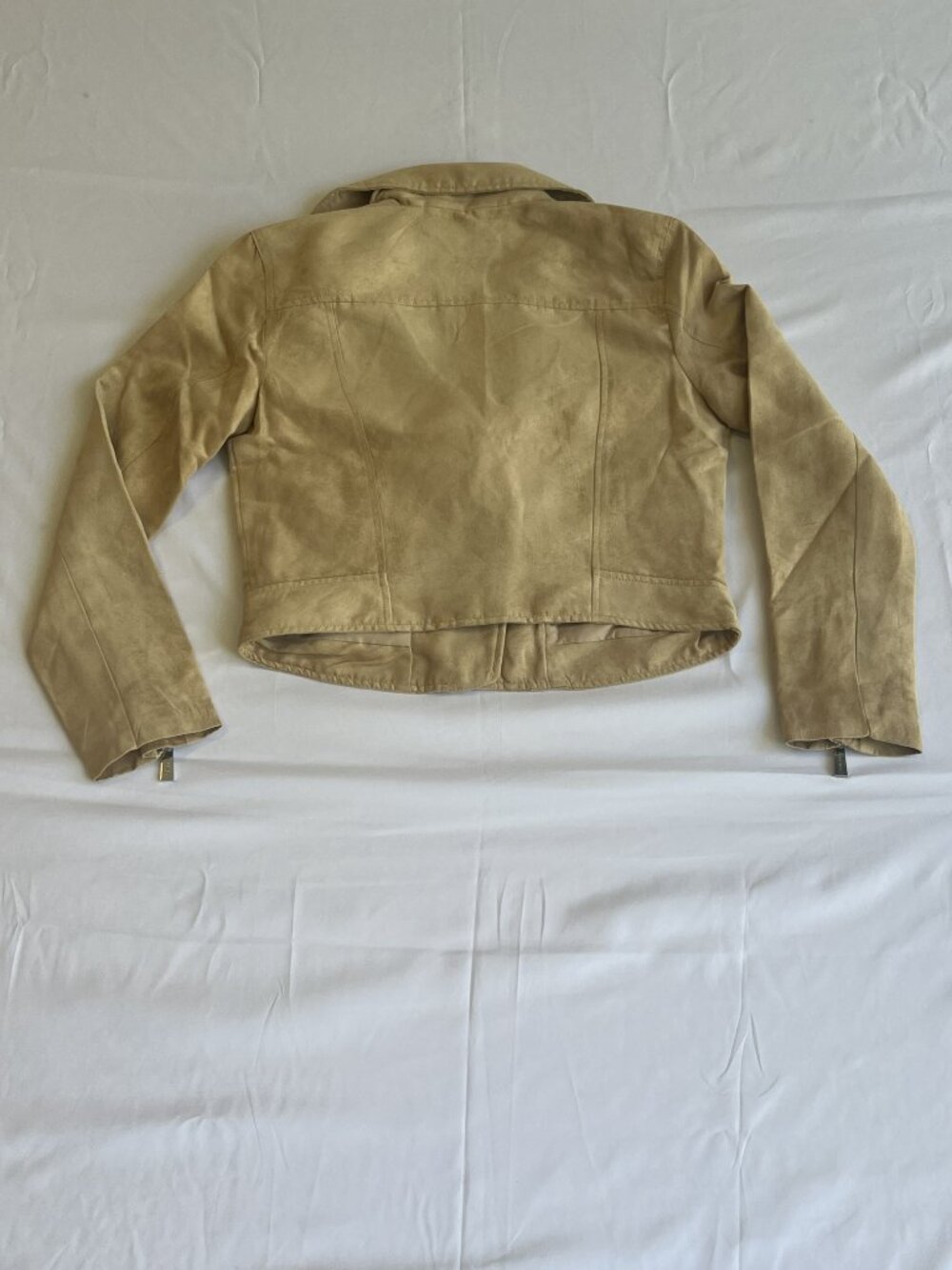 NWT Ivyrevel Biker Jacket Size 6 Beige Faux Suede Cropped Stockholm - Picture 7 of 8